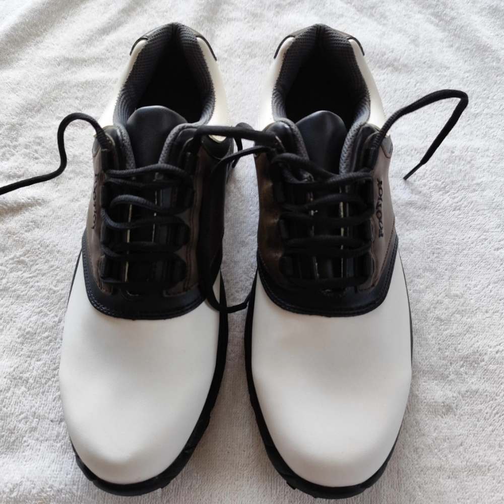 FootJoy White and Black Men's Athletic Golf Shoes